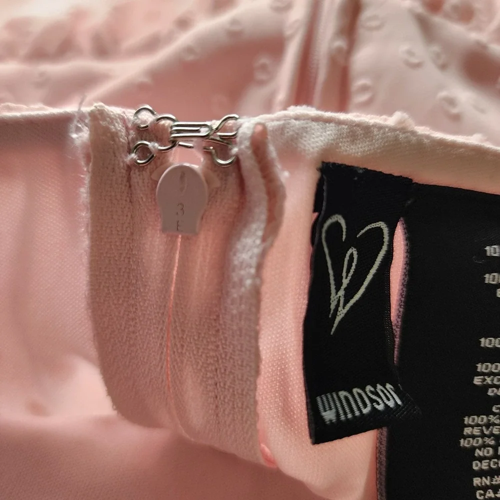 Windsor Dress Womens Size S Small Pink‎ Dotted Babydoll Boho Coquette Milkmaid